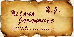 Milana Jaranović vizit kartica